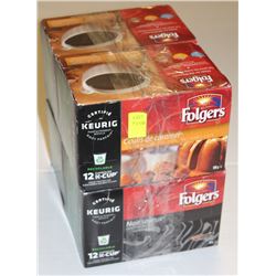 4 BOXES OF ASSORTED FOLGERS K CUPS