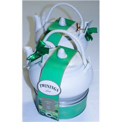 2 TWININGS OF LONDON GREEN TEA KETTLE GIFT SETS