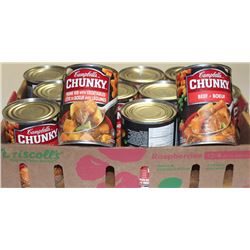 12 CANS OF ASSORTED CAMPBELLS CHUNKY SOUP