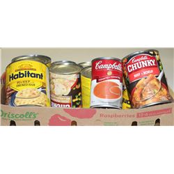 11 CANS OF ASSORTED SOUPS