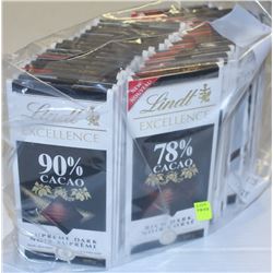BAG OF ASSORTED LINDT DARK CHOCOLATE BARS