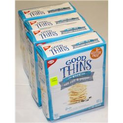 4 BOXES OF GOOD THINS SALT & PEPPER RICE CRACKERS