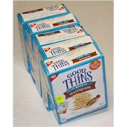 5 BOXES OF GOOD THINS MULTIGRAIN RICE CRACKERS