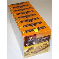8 BOXES QUAKER NATURE CHOCOLATE NUT QUINOA  BARS