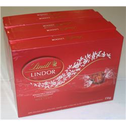 5 BOXES OF LINDOR MILK CHOCOLATES