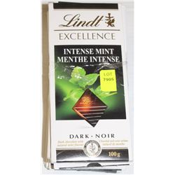 8 BARS OF ASSORTED LINDT DARK CHOCOLATE