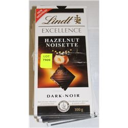 9 BARS OF ASSORTED LINDT DARK CHOCOLATE