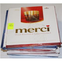 6 BOXES OF MERCI ASSORTED CHOCOLATES
