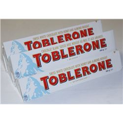 LOT OF 7 TOBLERONE WHITE CHOCOLATE BARS