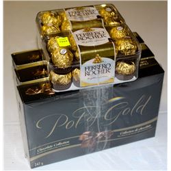 LOT OF POT OF GOLD AND FERRERO ROCHER CHOCOLATES
