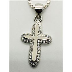 4) STERLING SILVER CUBIC ZIRCONIA PENDANT
