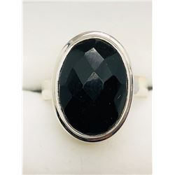 7) STERLING SILVER BLACK ONYX RING