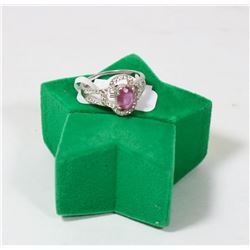 9) STERLING SILVER RUBY CUBIC ZIRCONIA RING