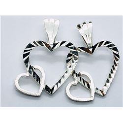 12) STERLING SILVER HEART SHAPED PENDANT