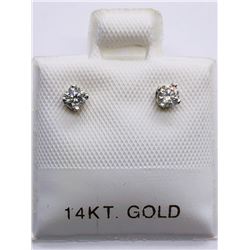 17) 14K WHITE GOLD DIAMOND EARRINGS