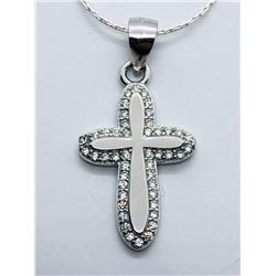 22) STERLING SILVER CUBIC ZIRCONIA PENDANT