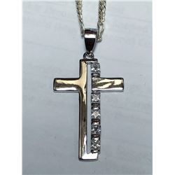 24) STERLING SILVER CUBIC ZIRCONIA PENDANT