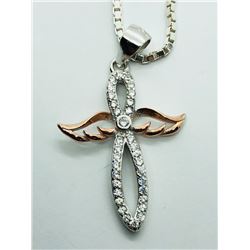 26) STERLING SILVER CUBIC ZIRCONIA PENDANT