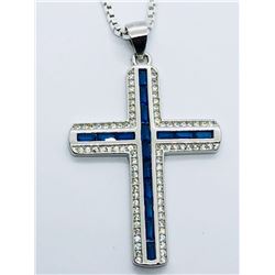 29) STERLING SILVER CUBIC ZIRCONIA PENDANT