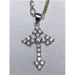 35) STERLING SILVER CUBIC ZIRCONIA PENDANT