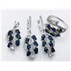 Image 1 : 36) STERLING SILVER SAPPHIRE & CZ 4PC SET