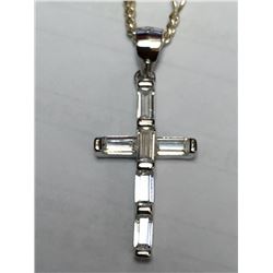 37) STERLING SILVER CUBIC ZIRCONIA PENDANT