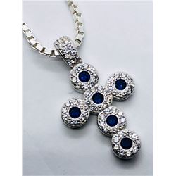 38) STERLING SILVER CUBIC ZIRCONIA PENDANT