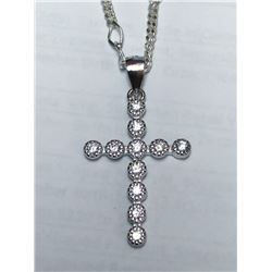 41) STERLING SILVER CUBIC ZIRCONIA PENDANT