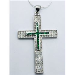 46) STERLING SILVER CUBIC ZIRCONIA PENDANT