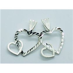 47) STERLING SILVER HEART SHAPED PENDANT