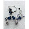 Image 1 : 50) STERLING SILVER SAPPHIRE & CZ 4PC SET