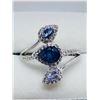 Image 3 : 50) STERLING SILVER SAPPHIRE & CZ 4PC SET