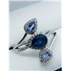 Image 4 : 50) STERLING SILVER SAPPHIRE & CZ 4PC SET