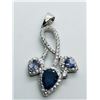 Image 5 : 50) STERLING SILVER SAPPHIRE & CZ 4PC SET