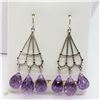 Image 1 : 2) 14K WHITE GOLD AMETHYST EARRINGS
