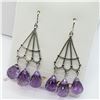 Image 2 : 2) 14K WHITE GOLD AMETHYST EARRINGS