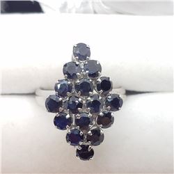 4) STERLING SILVER SAPPHIRE RING