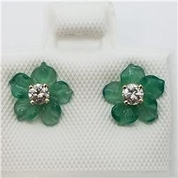 5) 14K YELLOW GOLD DIAMOND EARRINGS