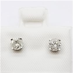 7) 14K WHITE GOLD DIAMOND EARRINGS