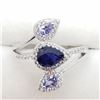 Image 2 : 9) STERLING SILVER SAPPHIRE & CZ 4PC SET