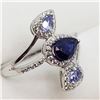 Image 3 : 9) STERLING SILVER SAPPHIRE & CZ 4PC SET