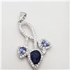 Image 6 : 9) STERLING SILVER SAPPHIRE & CZ 4PC SET