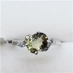10) 10K WHITE GOLD ZULTANITE & DIAMOND RING
