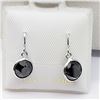 14) 14K WHITE GOLD BLACK DIAMOND EARRINGS