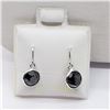 Image 2 : 14) 14K WHITE GOLD BLACK DIAMOND EARRINGS