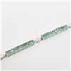 Image 1 : 16) STERLING SILVER 41 EMERALD BRACELET