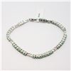Image 2 : 16) STERLING SILVER 41 EMERALD BRACELET