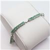 Image 3 : 16) STERLING SILVER 41 EMERALD BRACELET