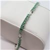 Image 4 : 16) STERLING SILVER 41 EMERALD BRACELET