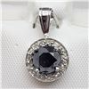 Image 1 : 18) 14K WHITE GOLD BLACK & WHITE DIAMOND PENDANT